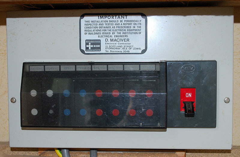 Close Up of an old fuse Board